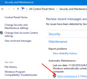 start maintenance windows 10