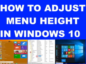 change menu height in windows 10