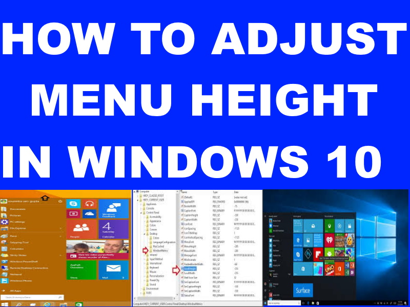 change menu height in windows 10