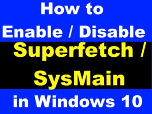 superfetch sysmain