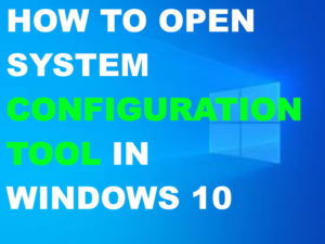 OPEN SYSTEM CONFIGURATION TOOL WINDOWS 7