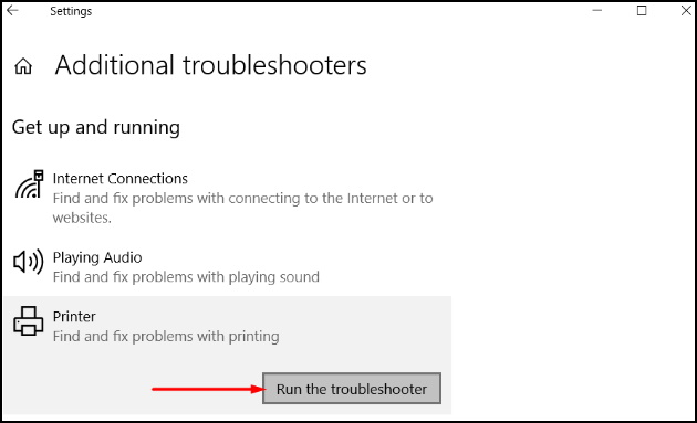 fix error of print spooler service in windows 10