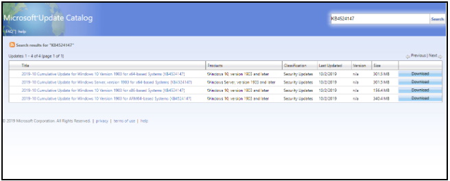 Windows Latest Security Updates KB4524147