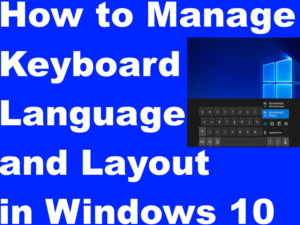 keyboard in windows 10