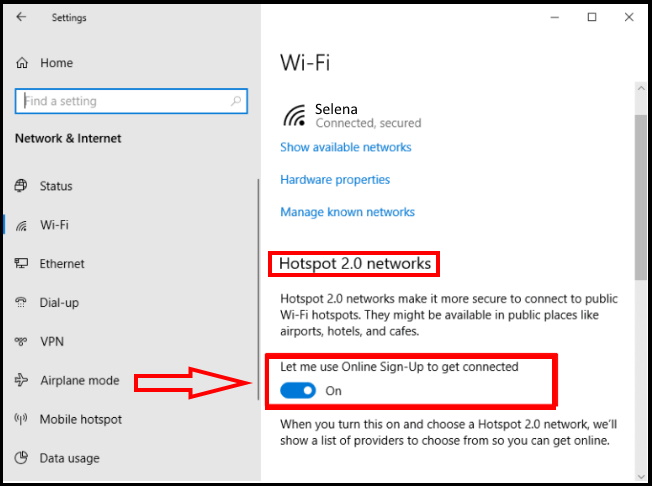 Enable Hotspot 2.0 Network