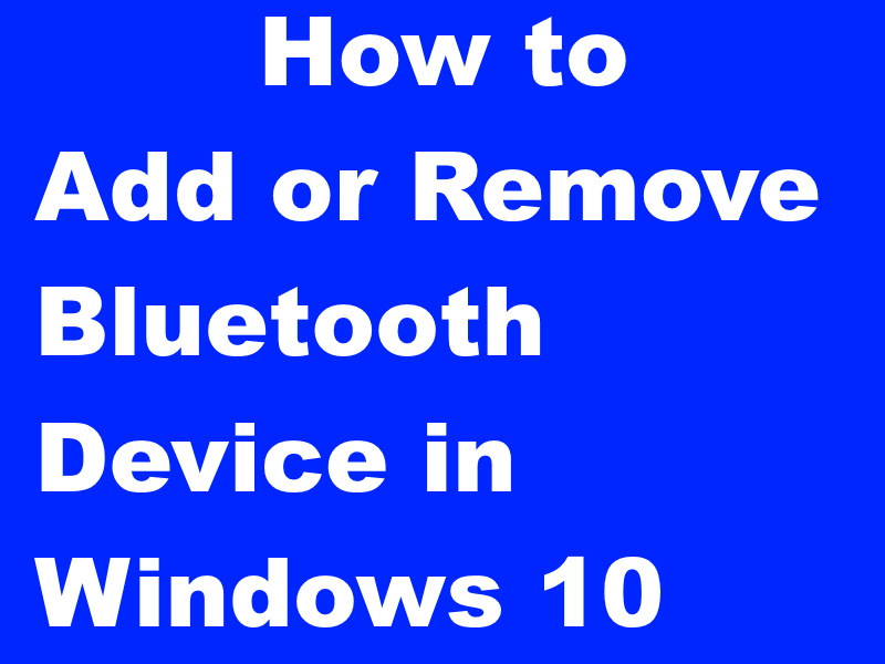 add or remove bluetooth