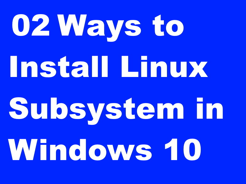 install Linux in windows 10