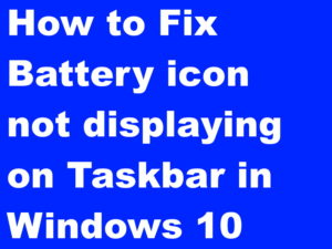 battery icon on taskbar in laptop