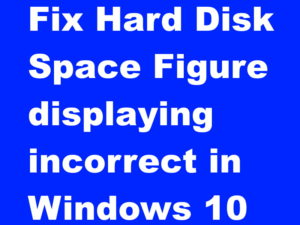 Tips: Fix Hard Disk Space Figure displaying incorrect in Windows 10