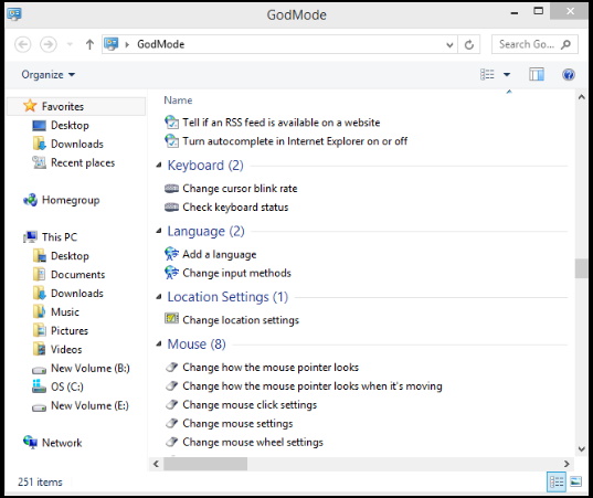 Get all Settings in one Folder "GodMode" in Windows 10