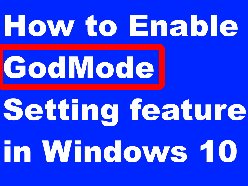 godmode in windows 10