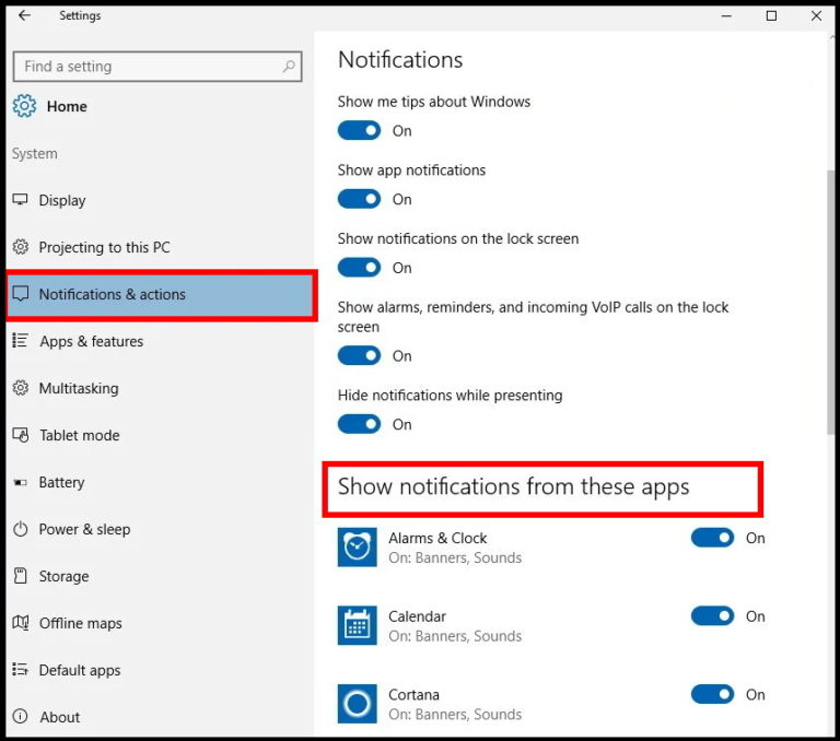 How to Manage App Notification received in Windows 10