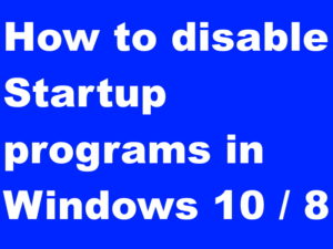 disable startup programs