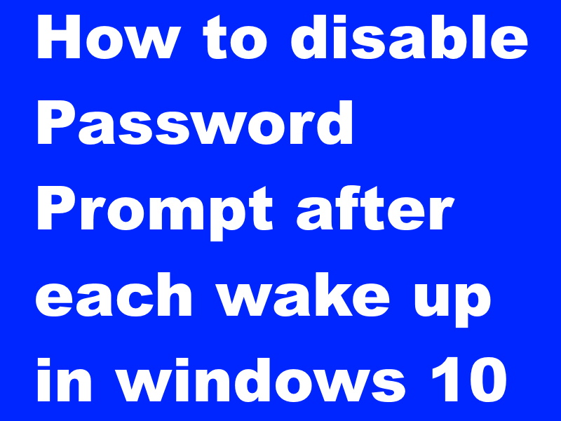 password after wakeup windows 10