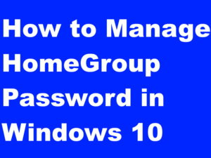 homegroup password in windows 10