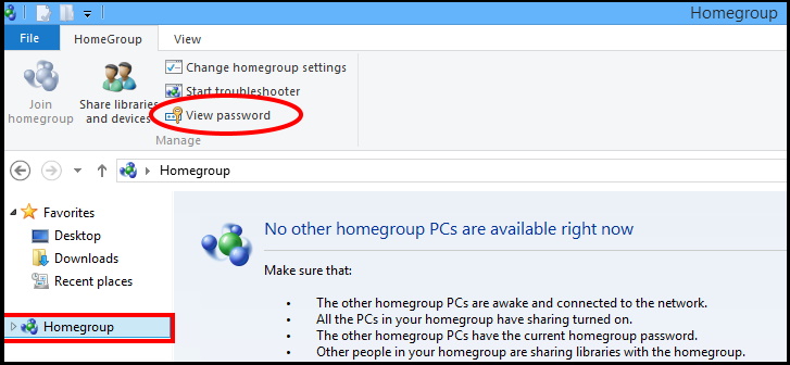 manage homegroup password