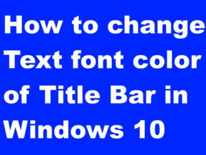 change text font color of title bar
