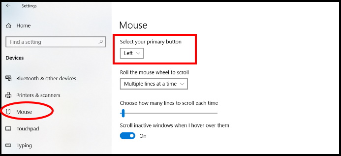 mouse button