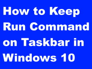 pin to taskbar run command