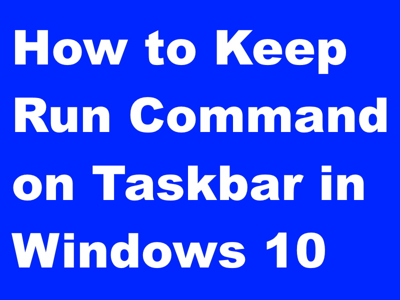 pin to taskbar run command