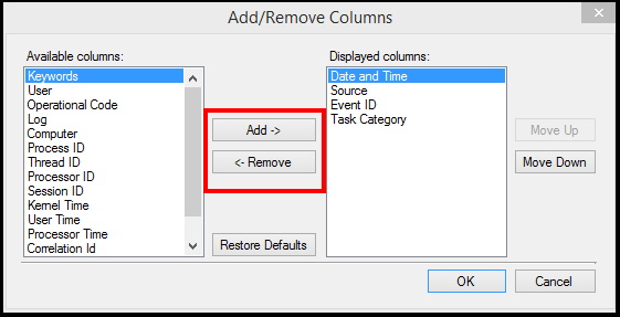 Tips: How to Manage Columns in Event Viewer in Windows 10