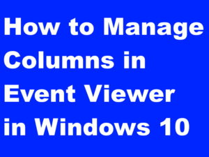 event viewer in windows 10