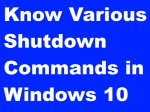 shutdown command in windows 10