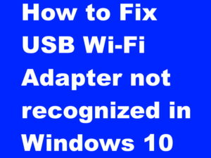 usb wifi adapter not detected