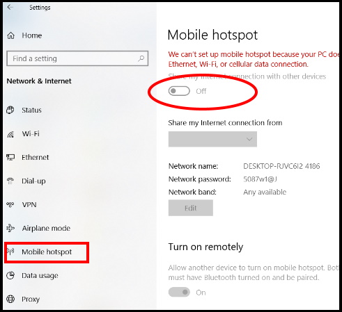 How to Manage Mobile Hotspot Password in Windows 10