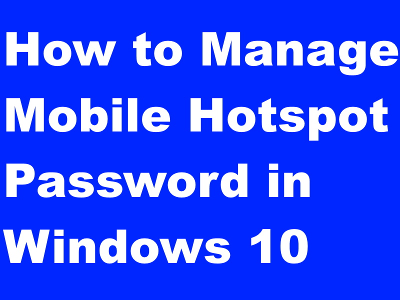 mobile hotspot password