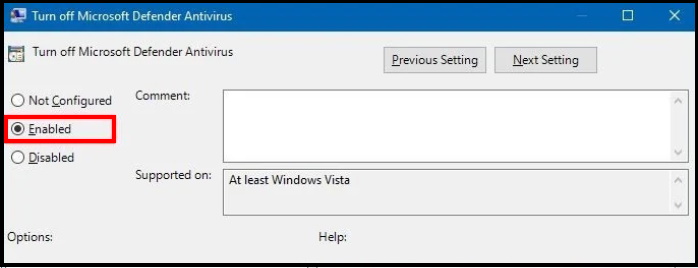 disable windows defender antivirus permanently