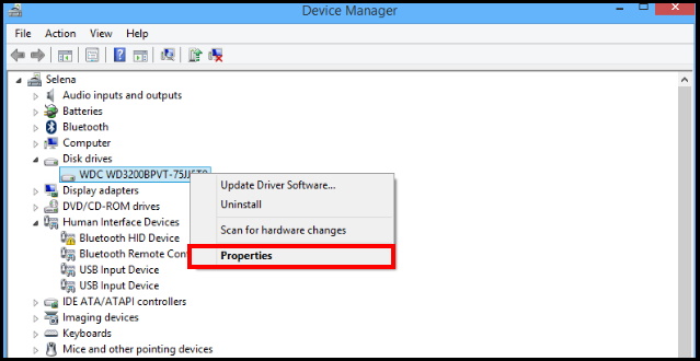 disk drives properties