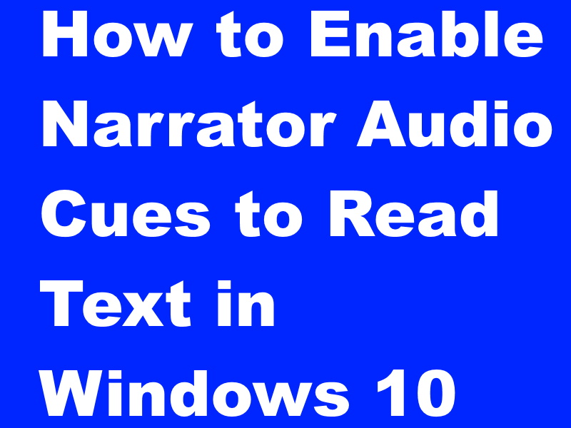 narrator audio to read text on screen