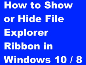 disable enable ribbon in file explorer