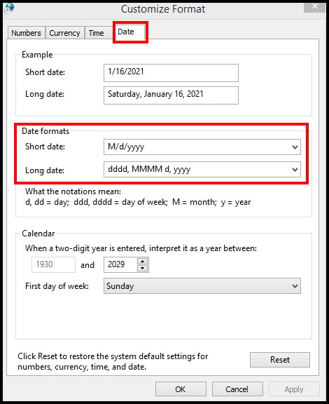 Date and Time Format