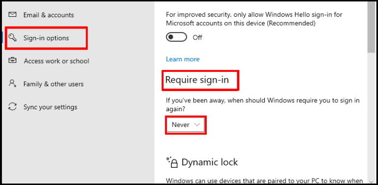 how to disable automatic lock of computer screen with windows 10