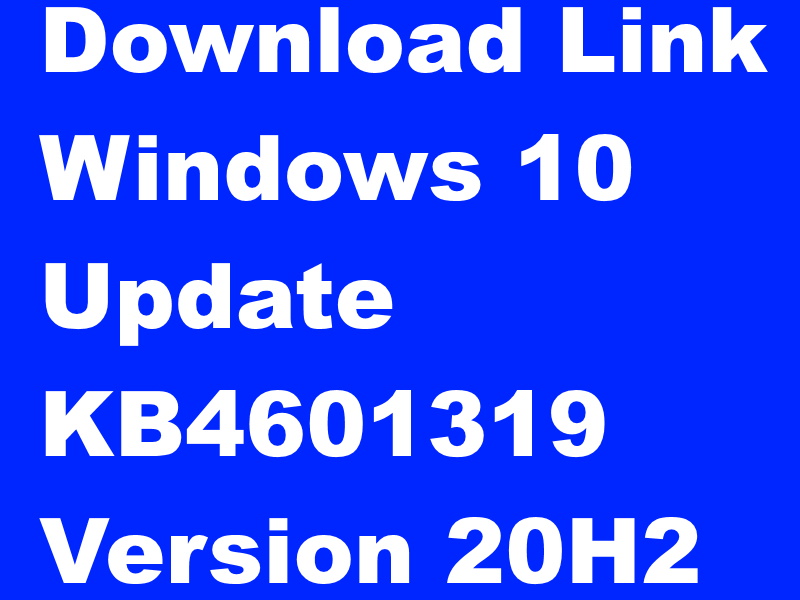 Direct Download Link Windows 10 20H2 Update KB4601319 Version 2004