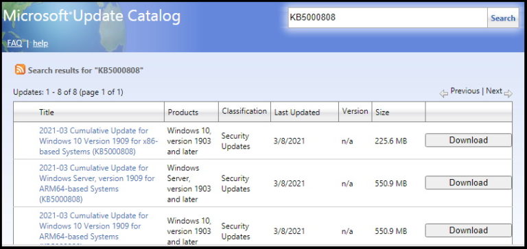 Kb5000808 что за обновление windows 10