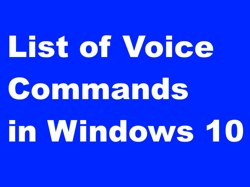 voice recognition windows 10