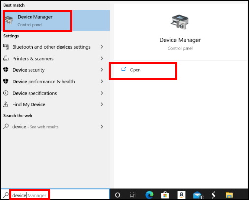 open device manager