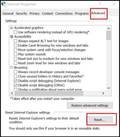 Windows Network Proxy Settings