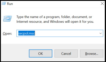 Open local security policy windows 10