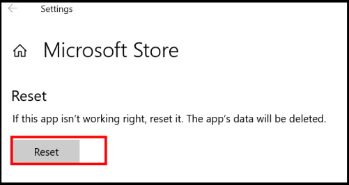 Reset the Microsoft App