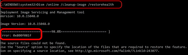 DISM Error 0x800f081f in Windows 10 Computer Fixed