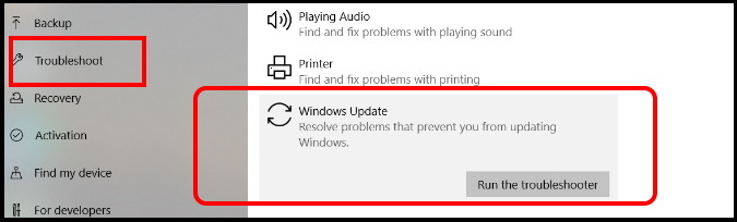 Windows 10 update troubleshooter
