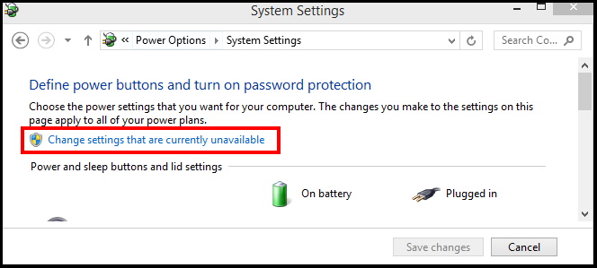 change power settings windows 10