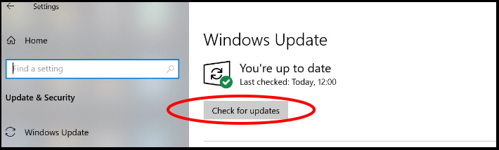 Windows 10 update check