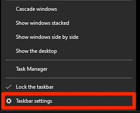 taskbar settings windows 10