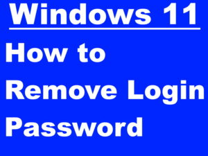 remove password