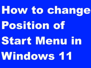 Start menu in windows 11